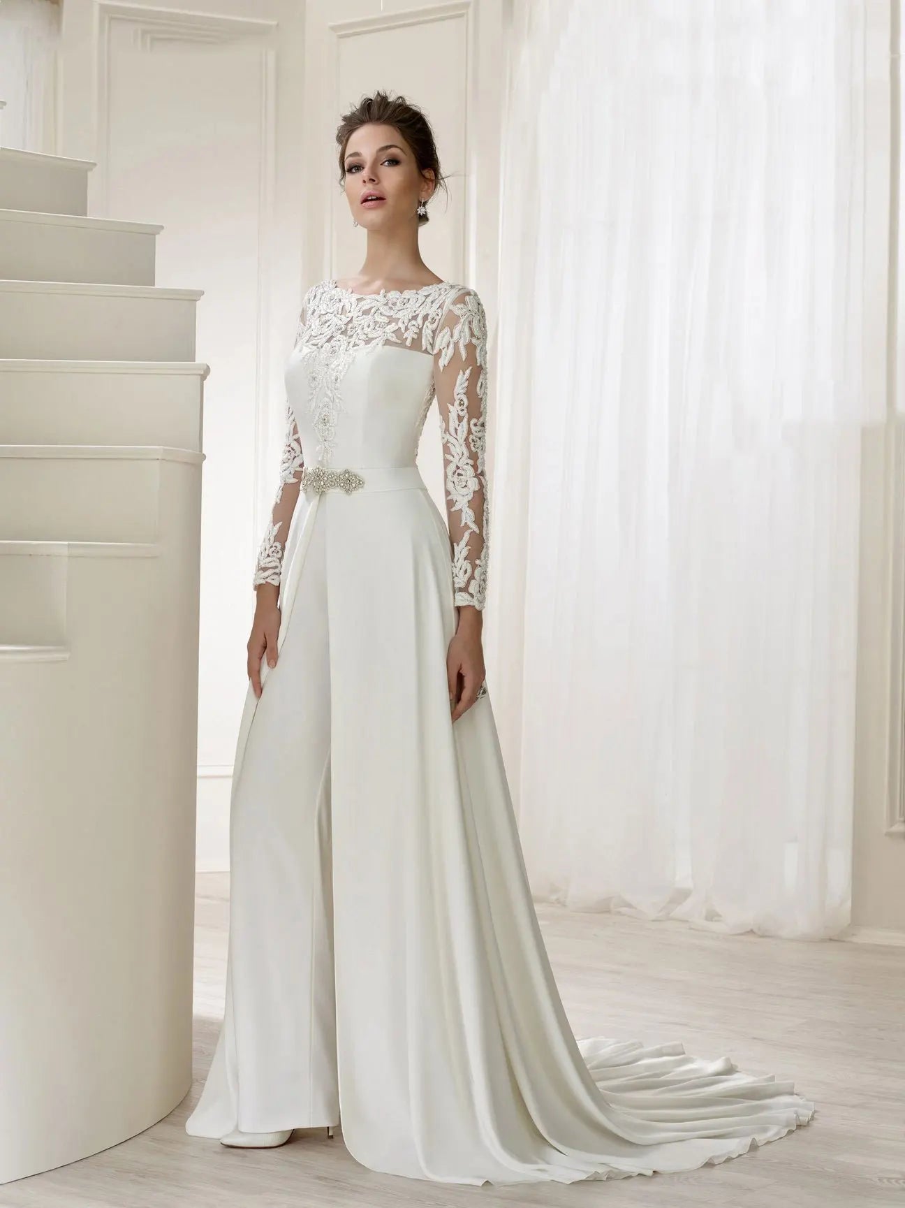 Combinaison Femme Chic Mariage Blanche