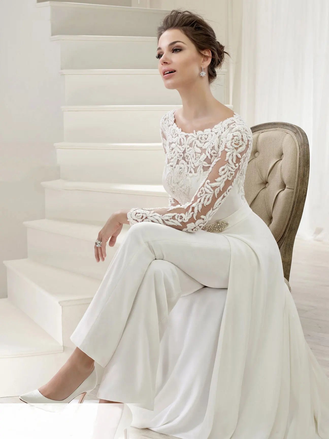 Combinaison Femme Chic Mariage Blanche