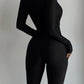 Combinaison Chic Femme Noire Décolleté En V