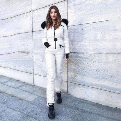 Combinaison Ski Blanche Femme Chic Hiver