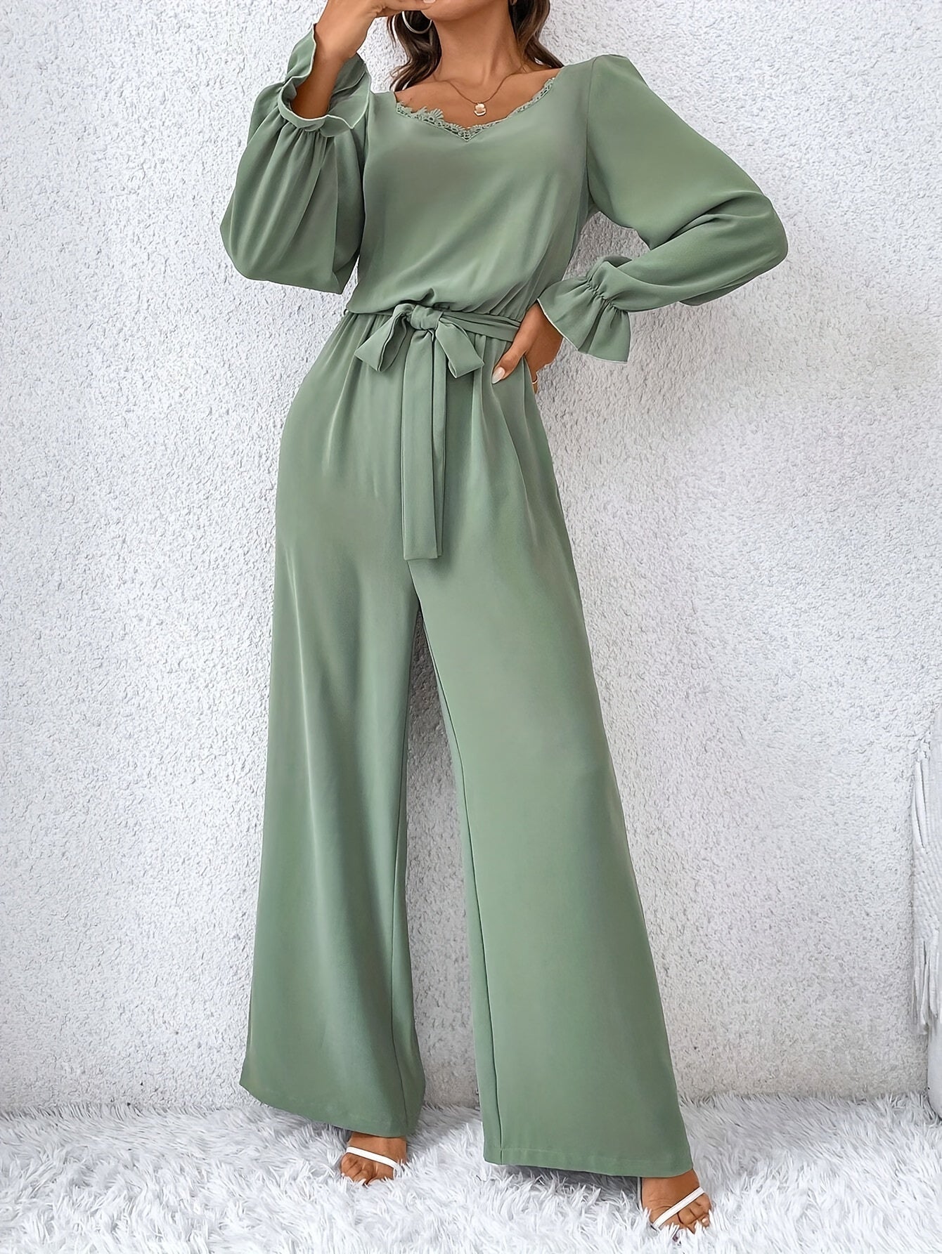 Combinaison Fluide Femme Verte Clair